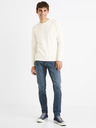 Celio Cremefarbener gerippter Basic-Pullover für Herren Celio Dexter