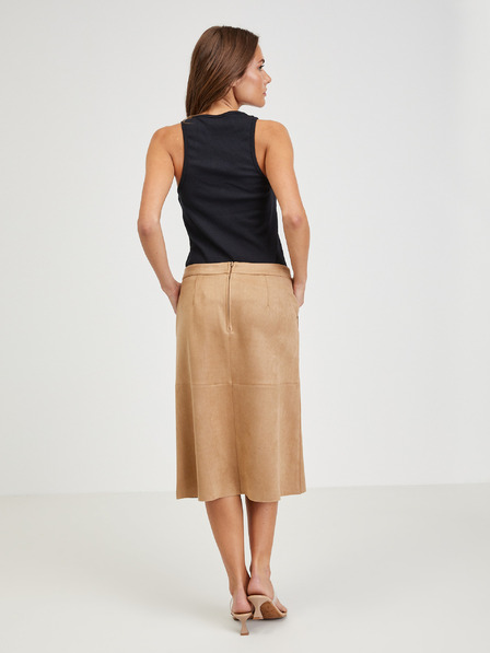 Orsay Hellbrauner Damen Midirock aus Wildleder ORSAY