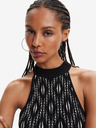 Desigual Desigual El Havre weiß und schwarz gemustertes Damenkleid