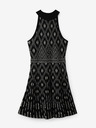 Desigual Desigual El Havre weiß und schwarz gemustertes Damenkleid