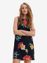 Desigual Schwarzes geblümtes Desigual Sundance Kleid für Damen