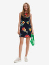 Desigual Schwarzes geblümtes Desigual Sundance Kleid für Damen