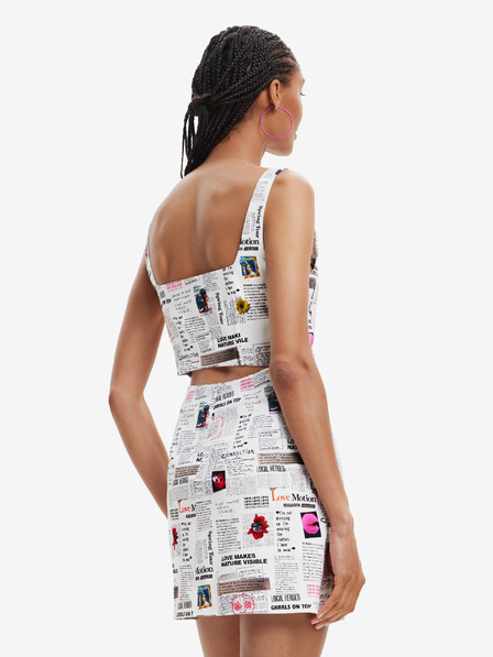 Desigual Desigual weißes gemustertes durchsichtiges Kleid für Frauen Breaking News