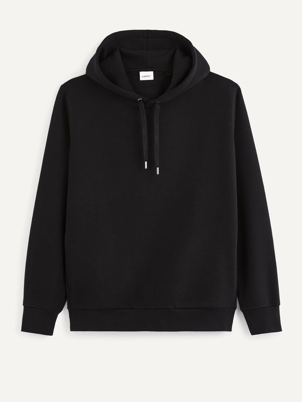 Celio Schwarzer Herren-Kapuzenpullover Celio