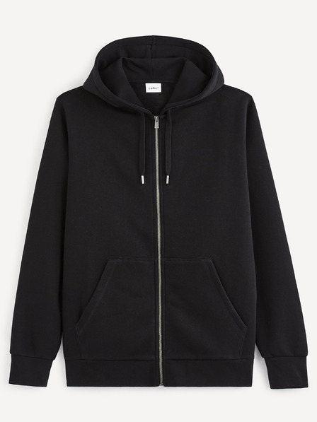Celio Schwarzer Basic-Kapuzenpullover Celio Vethree
