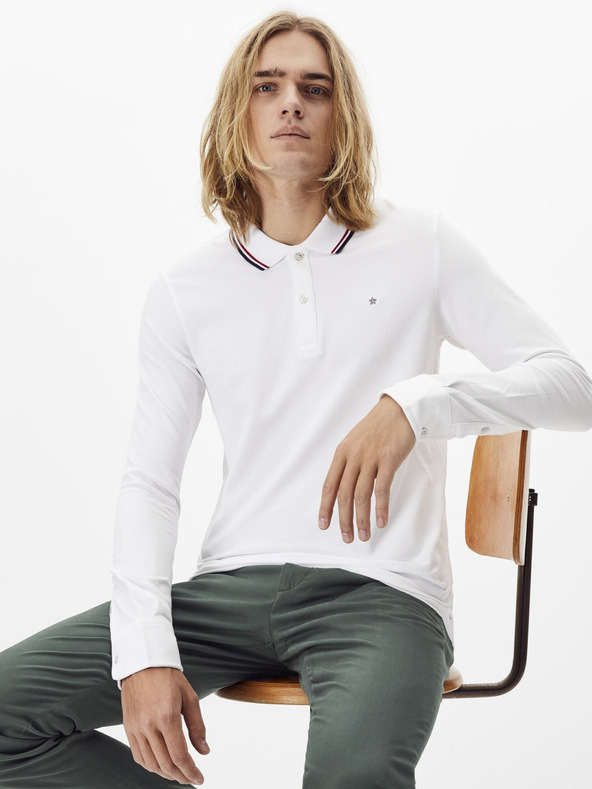 Celio Weißes Herren-Poloshirt Celio Necetwoml