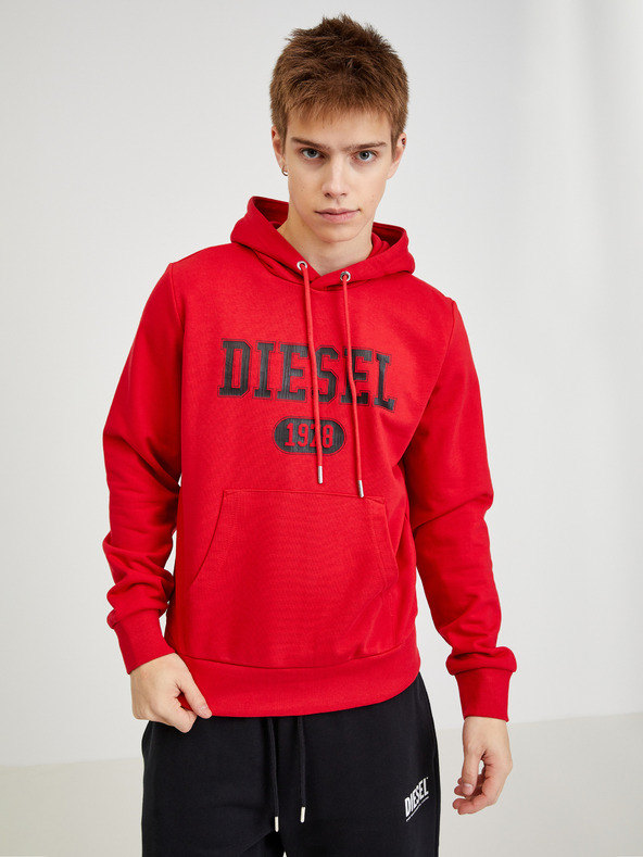 Diesel Diesel Roter Herren-Kapuzenpullover