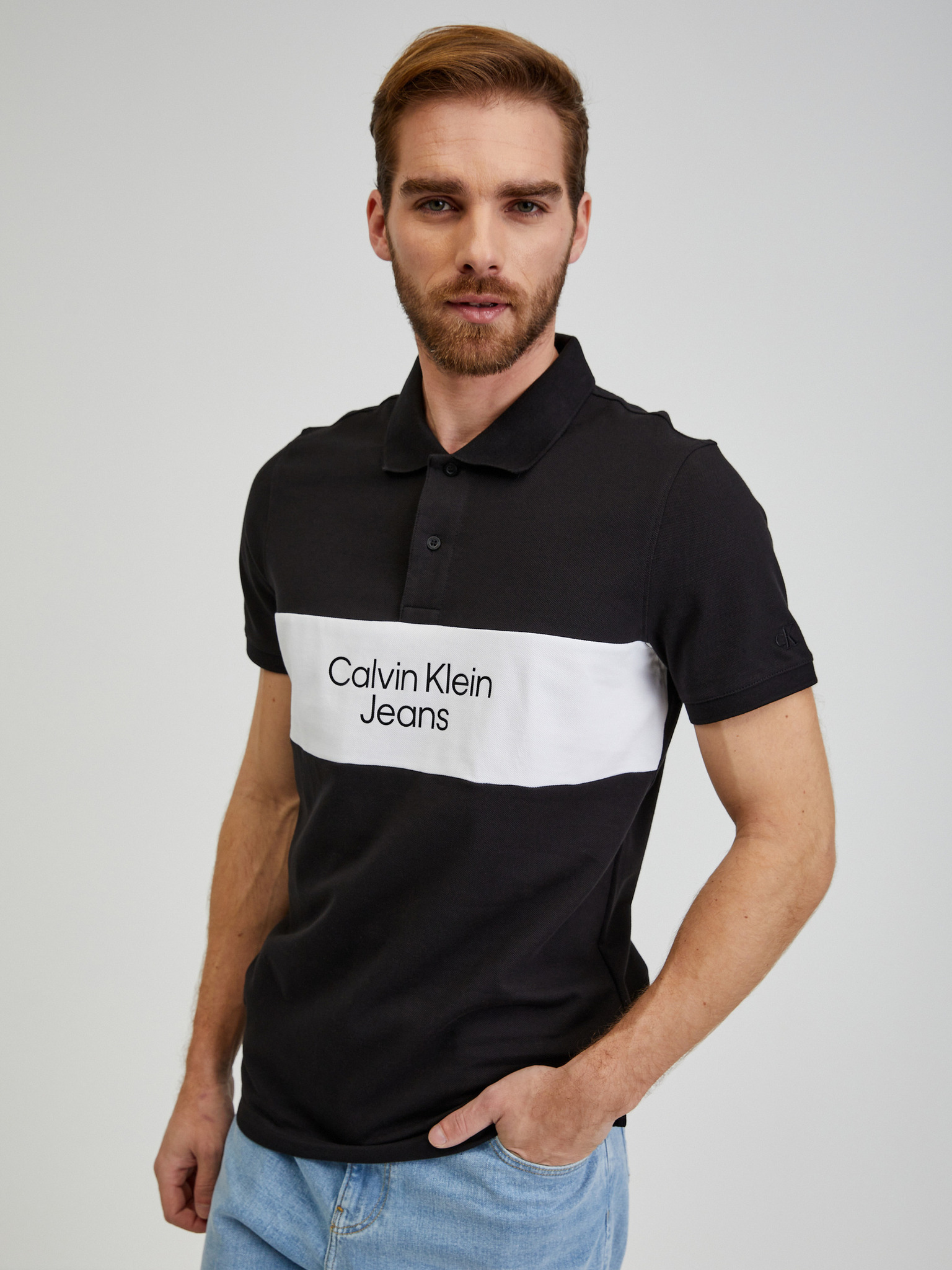 Black calvin klein polo online