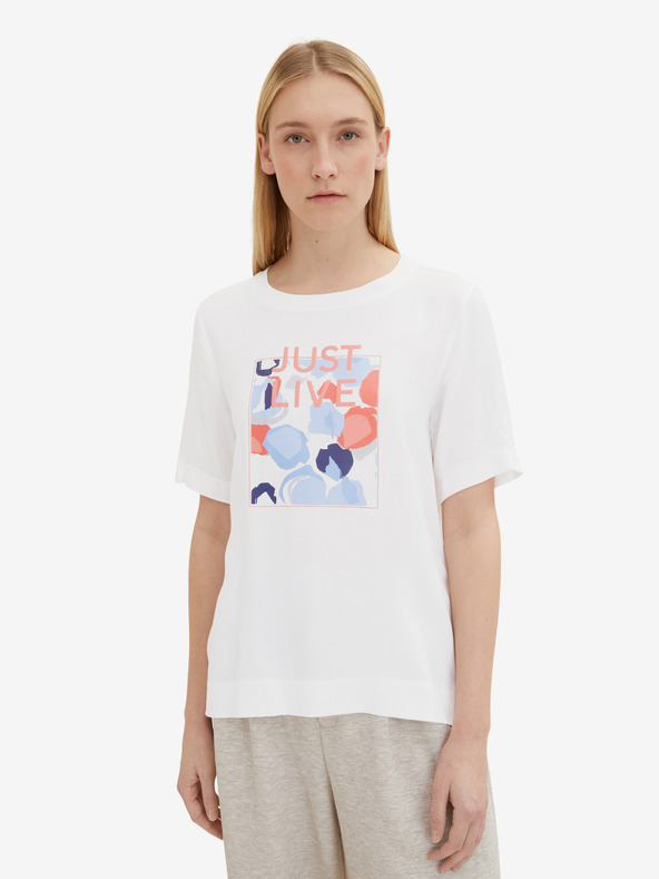Tom Tailor Weißes Damen-T-Shirt Tom Tailor
