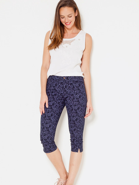 CAMAIEU Blau gemusterte 3/4-Hose CAMAIEU