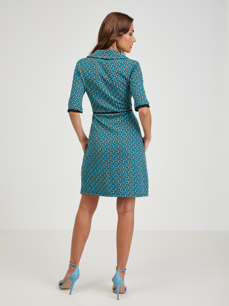 Orsay Petrolfarbenes gemustertes Damenkleid ORSAY