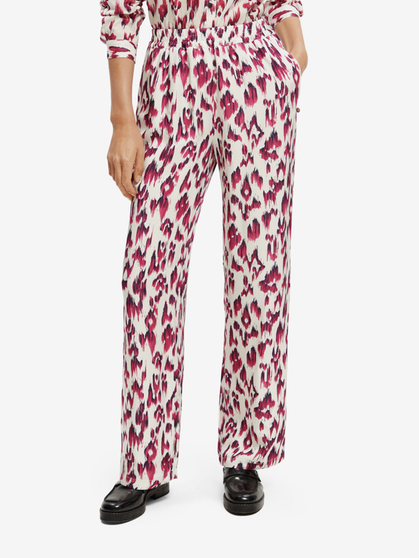 Scotch & Soda Rosa und cremefarbene gemusterte Damenhose Scotch & Soda