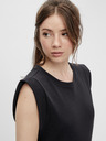 Pieces Schwarzes Damen Basic Maxikleid Pieces Chilli