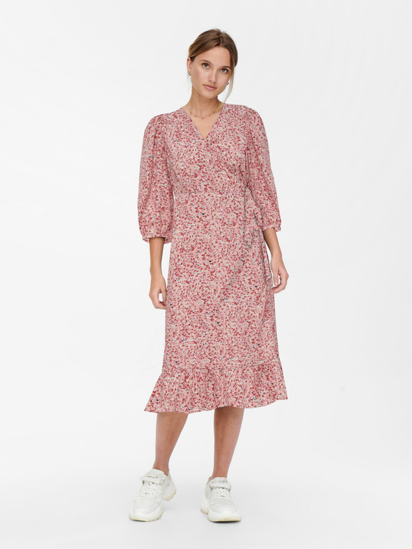 ONLY Rosa Damen-Wickelmidi mit Blumenmuster ONLY Olivia