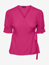 Pieces Dunkelrosa Damen-Wickelbluse Pieces Tala