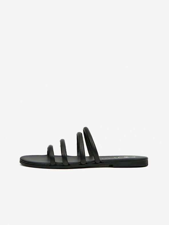 Ojju Schwarze Lederslipper OJJU