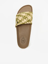 Ojju Grün-beige gemusterte Damenpantoffeln OJJU