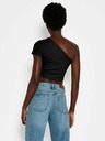 Noisy May Schwarzes asymmetrisches Crop-Top Noisy May Nini