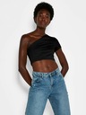 Noisy May Schwarzes asymmetrisches Crop-Top Noisy May Nini