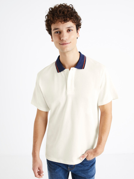 Celio Weißes Herren-Poloshirt Celio Derwin
