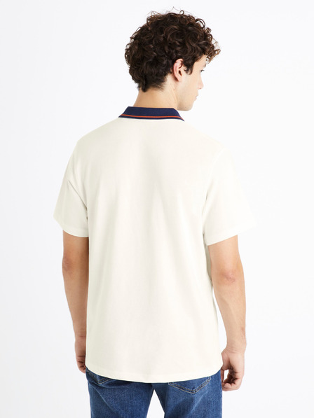 Celio Weißes Herren-Poloshirt Celio Derwin