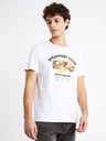 Celio Weißes Herren T-Shirt mit Druck Celio Debreaki