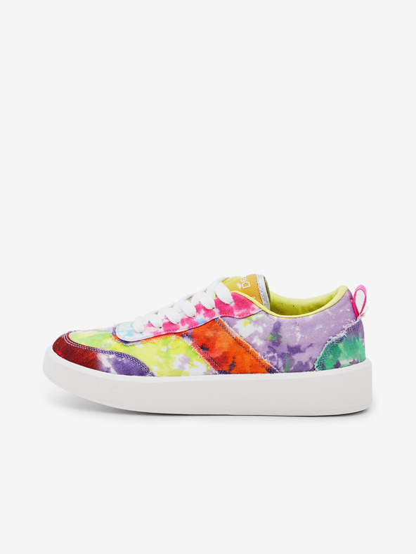 Desigual Weiß Desigual Damen gemusterte Turnschuhe Fancy Tie Dye