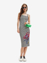 Desigual Weiß-schwarz gestreiftes Desigual Damen-Kleid Carpark
