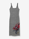 Desigual Weiß-schwarz gestreiftes Desigual Damen-Kleid Carpark