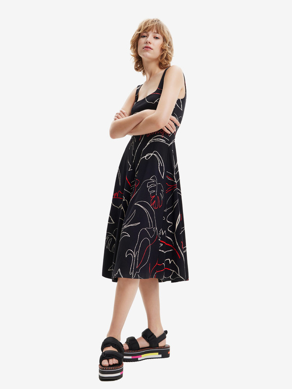 Desigual Schwarzes Desigual Cambridge Printed Dress für Damen