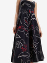 Desigual Schwarzes Desigual Cambridge Printed Dress für Damen