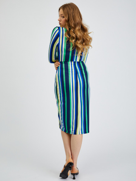 Orsay Grün und blau gestreiftes Damenkleid ORSAY