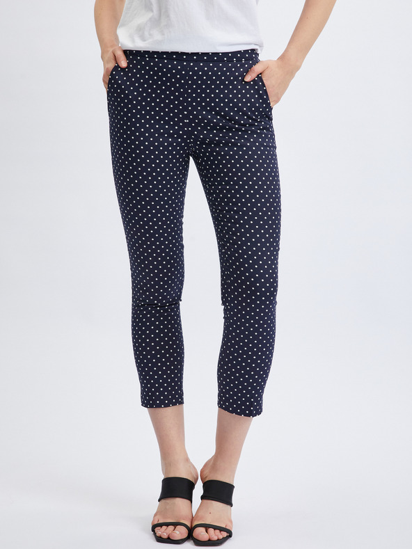 Orsay Dunkelblaue dreiviertellange Damen-Tupfenhose ORSAY
