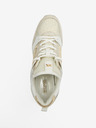 Michael Kors Weiß und beige Damen Leder Knöchel Turnschuhe Michael Kors Georgie