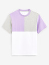 Celio Lila-weißes Herren-T-Shirt aus Baumwolle Celio Dequoi