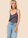 Orsay Dunkelblau gestreiftes Tank-Top mit Rüsche ORSAY