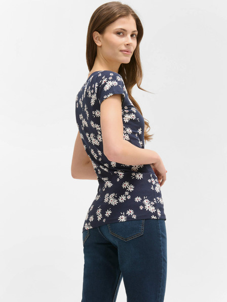 Orsay Dunkelblau geblümtes T-Shirt von ORSAY