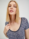 Orsay Dunkelblaues Damen T-Shirt mit Blumenmuster ORSAY