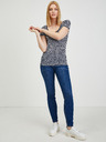 Orsay Dunkelblaues Damen T-Shirt mit Blumenmuster ORSAY