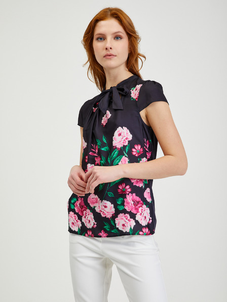Orsay Schwarze geblümte Bluse ORSAY