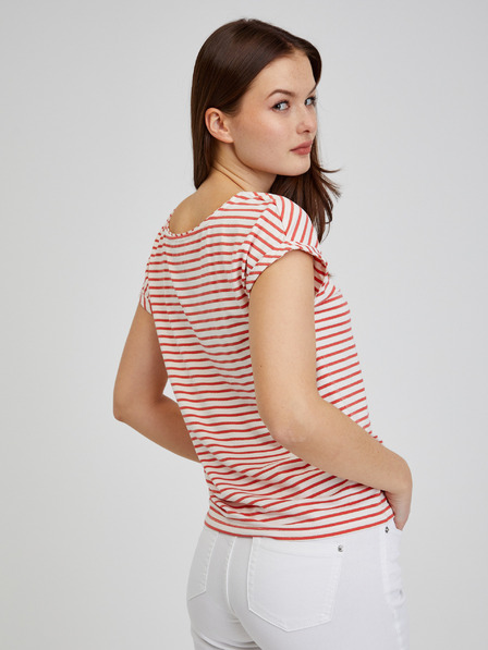 Orsay Rot-weiß gestreiftes Damen T-Shirt ORSAY
