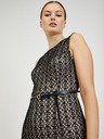 Orsay Beige-schwarzes Damen Etuikleid mit Gürtel ORSAY