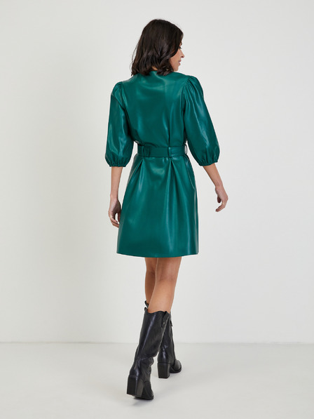 Orsay Grünes Damen Kunstlederkleid ORSAY