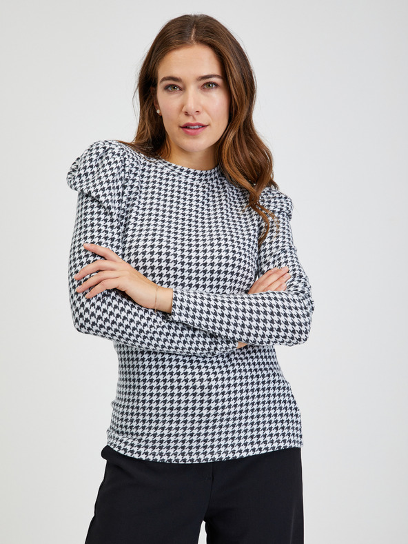 Orsay Schwarz-weiß gemustertes Damen T-Shirt ORSAY
