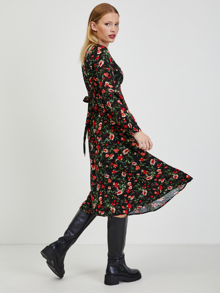Orsay Rot-schwarzes Damen-Blumenkleid ORSAY