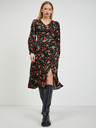 Orsay Rot-schwarzes Damen-Blumenkleid ORSAY