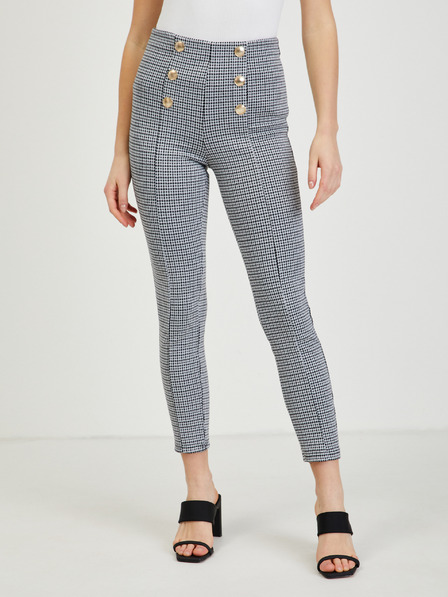 Orsay Weiß-schwarze gemusterte Damenhose ORSAY