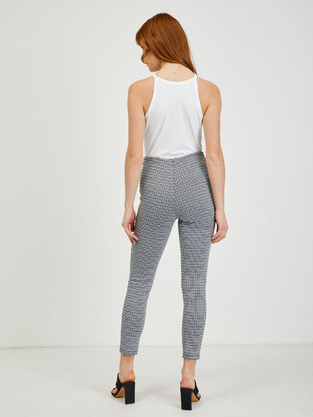 Orsay Weiß-schwarze gemusterte Damenhose ORSAY