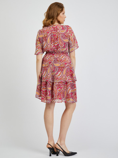 Orsay Rot und rosa gemustertes Damenkleid ORSAY