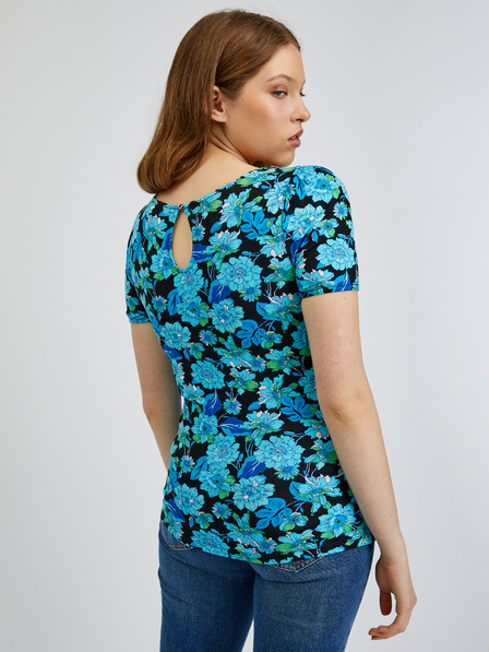 Orsay Blau-schwarzes Damen-Blumen-Shirt ORSAY